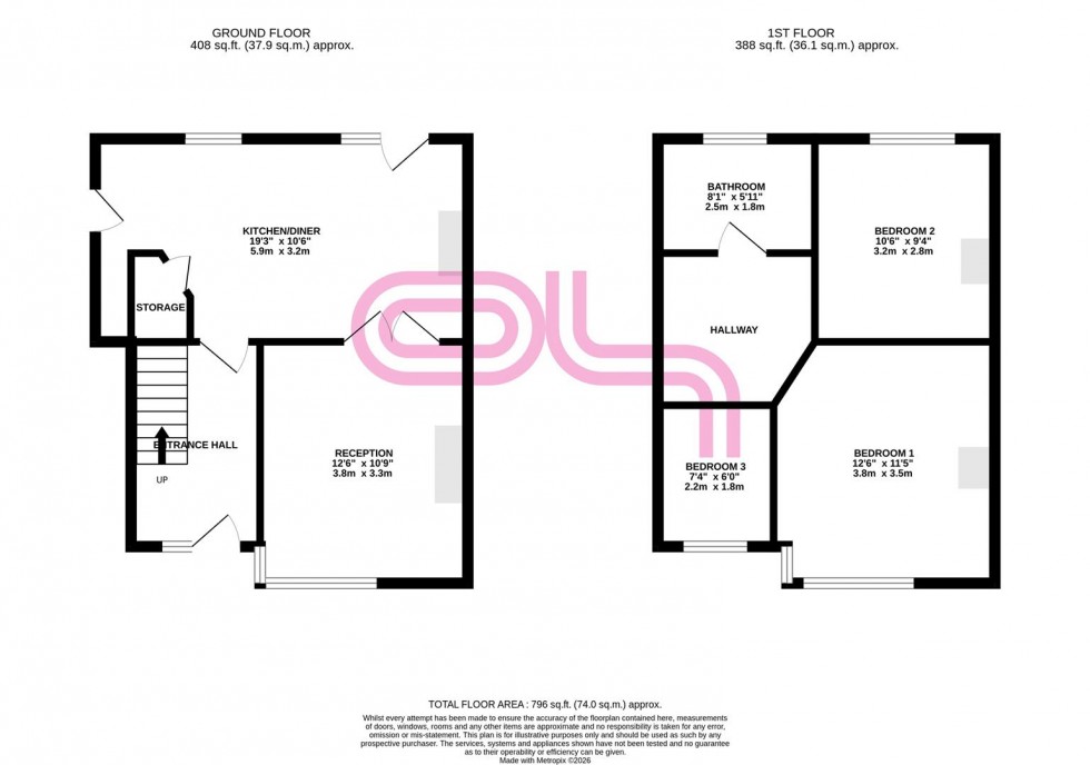 Floorplan for Glenhurst Avenue, Keighley