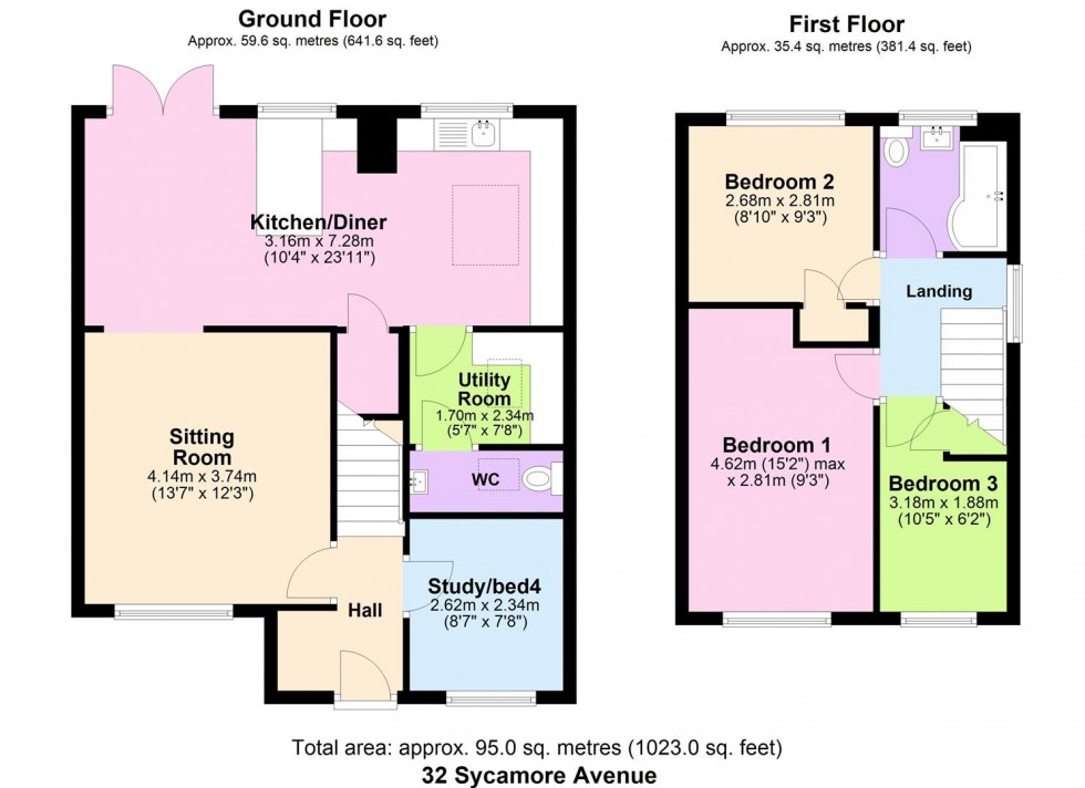 Floorplan for Sycamore Avenue, Horsham