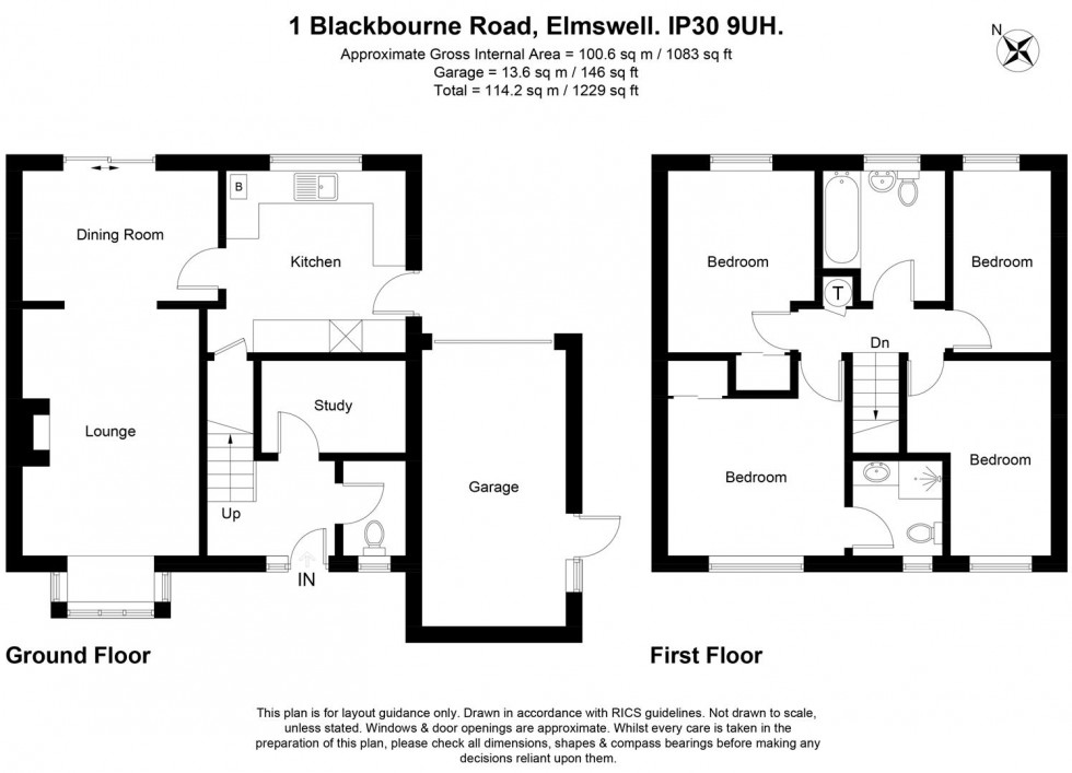 Floorplan for Blackbourne Road, Elmswell, Bury St Edmunds, IP30