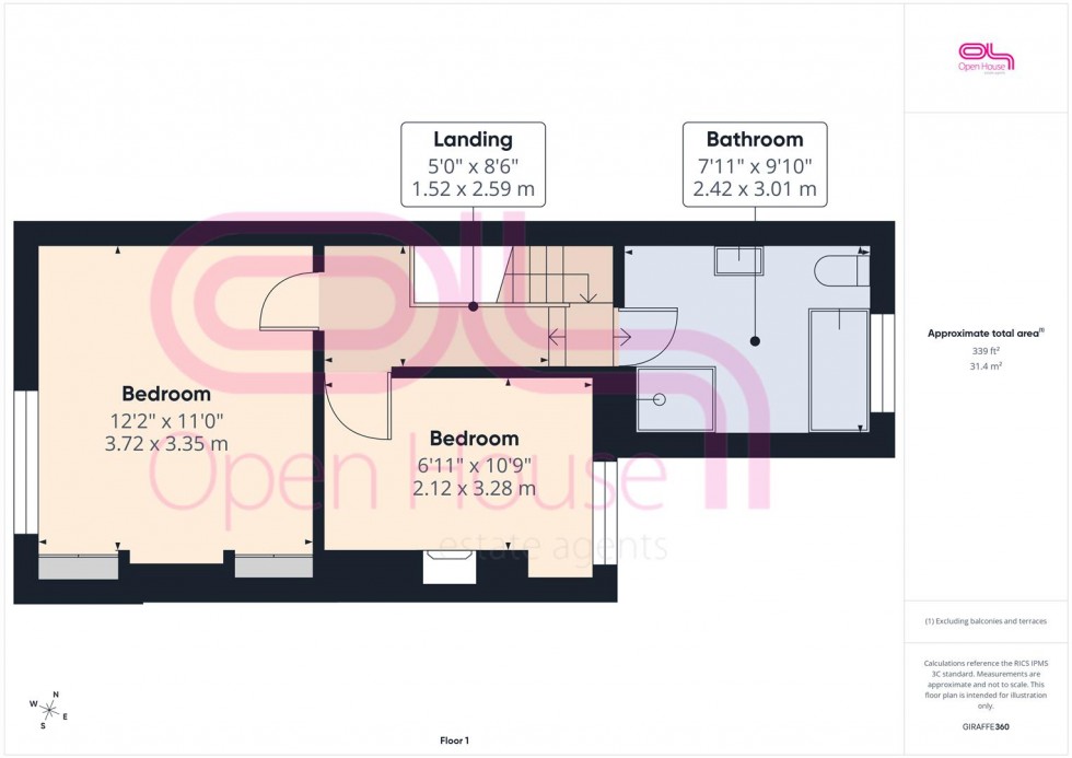 Floorplan for Lewis Close, Newhaven