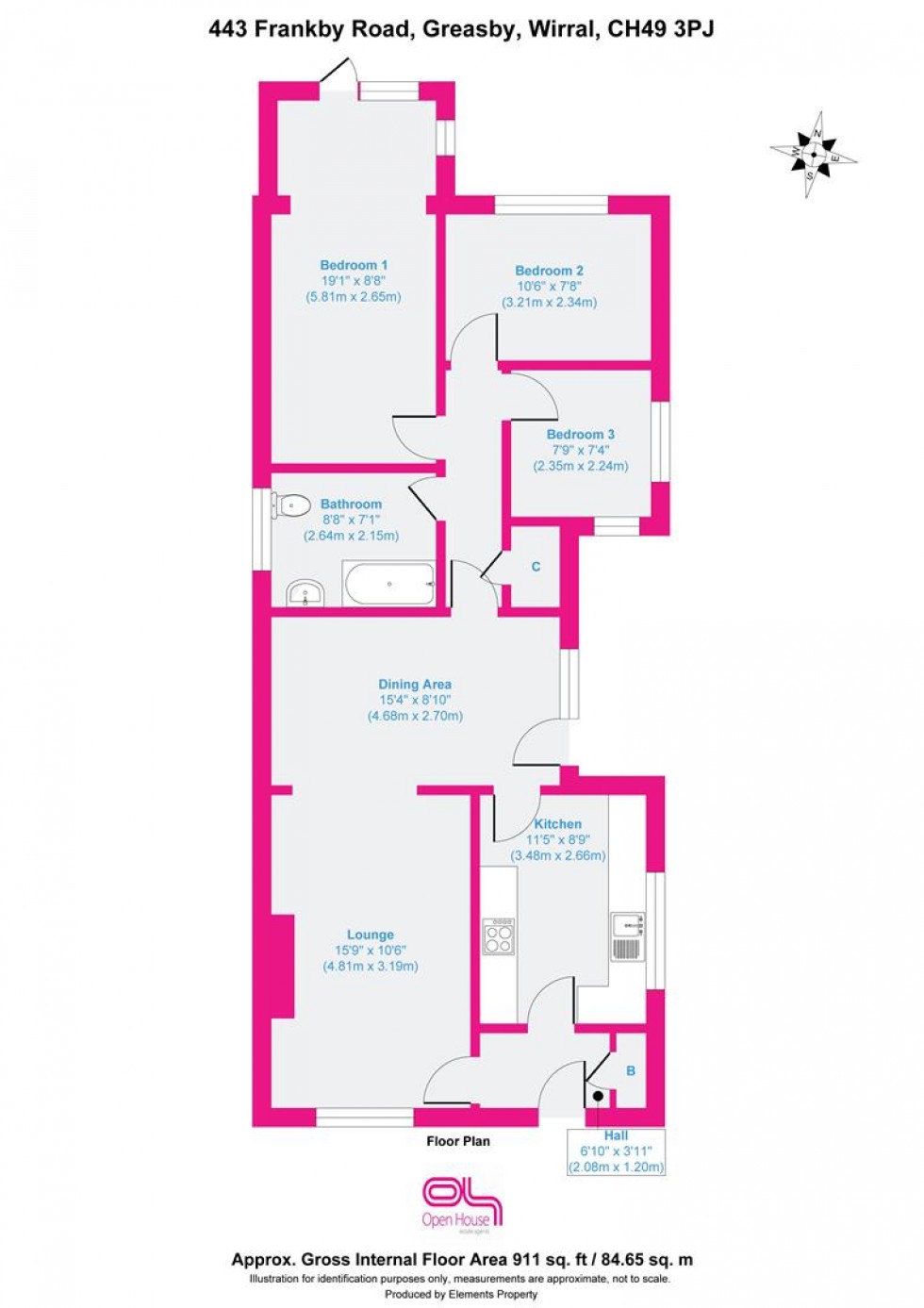 Floorplan for Frankby Road, Greasby, Wirral