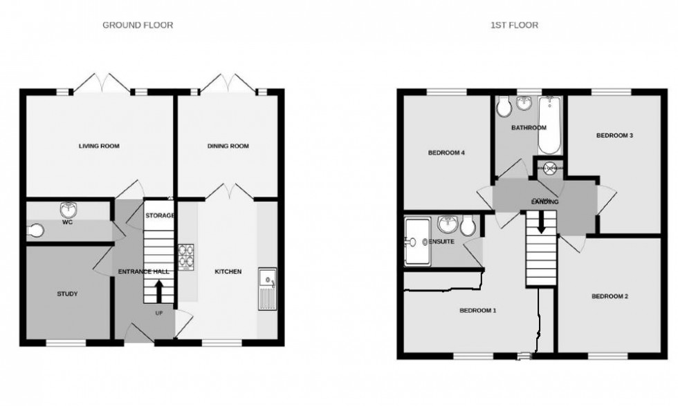 Floorplan for Hall Lane, Elmswell, Bury St Edmunds, IP30