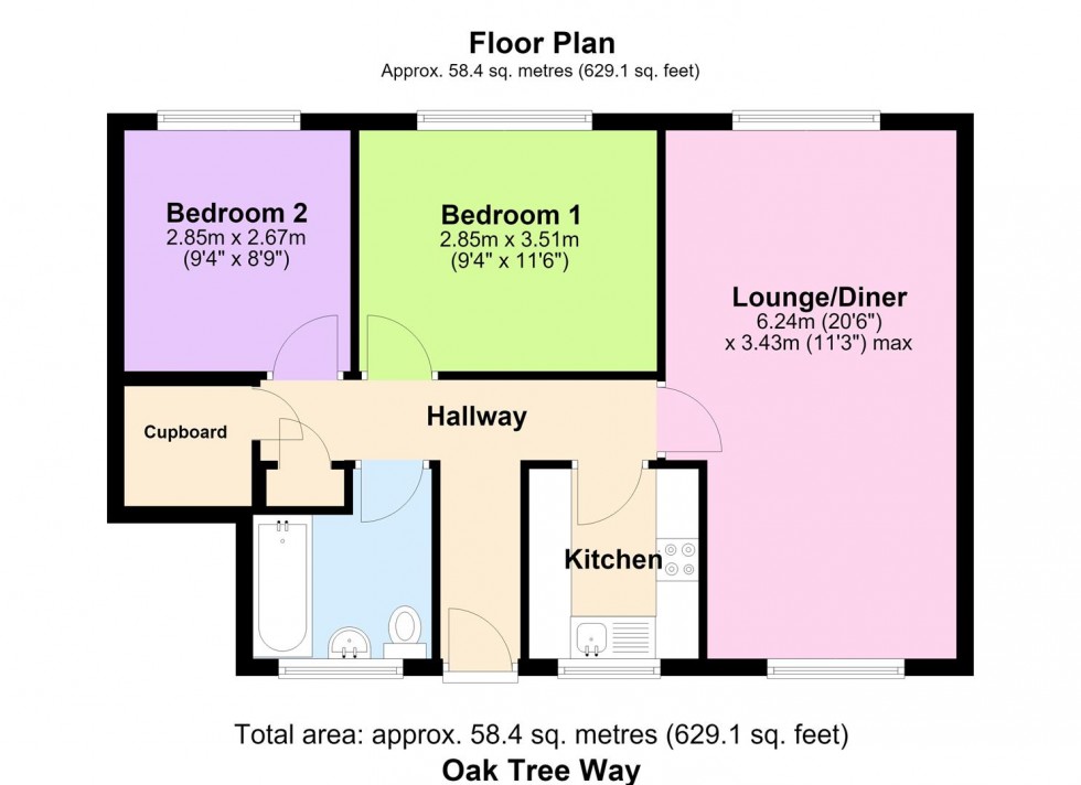 Floorplan for Oak Tree Way, Horsham
