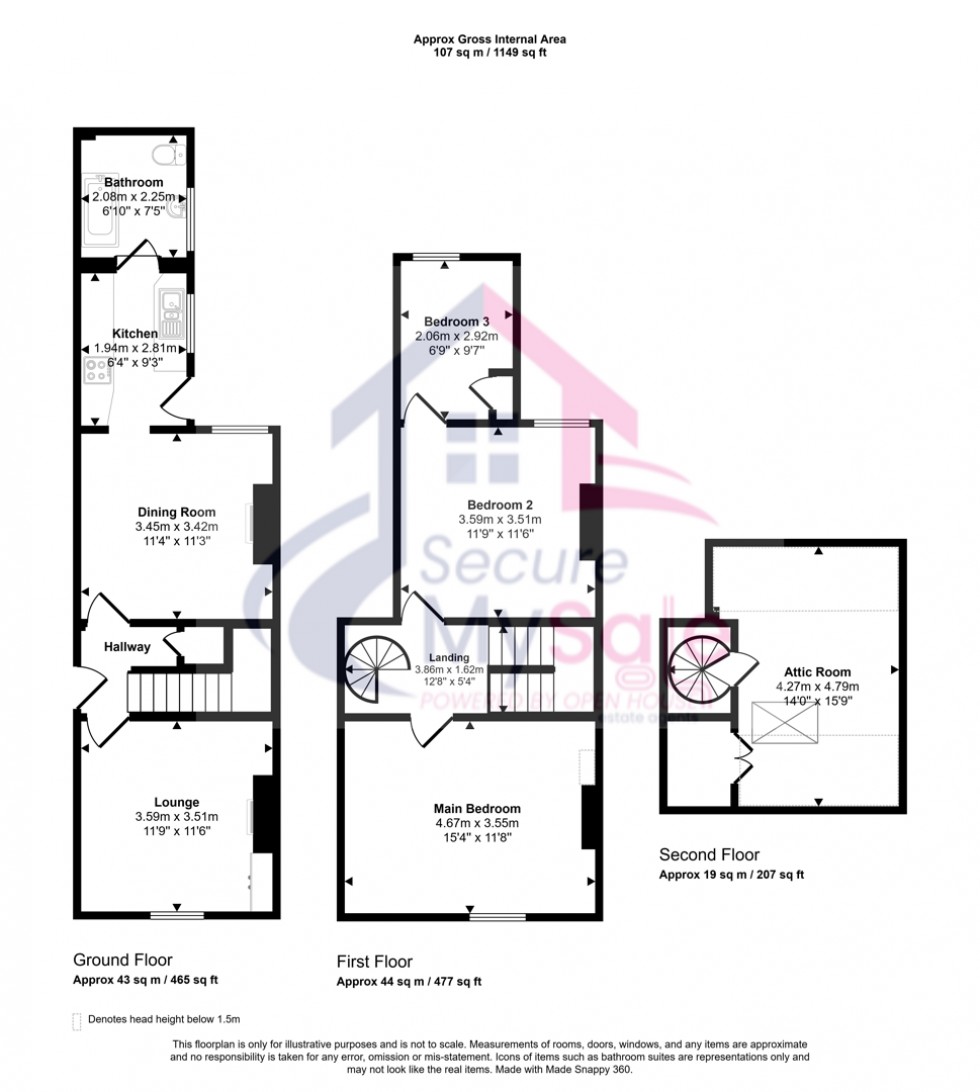 Floorplan for Pretoria Road, Gonerby Hill Foot, Grantham