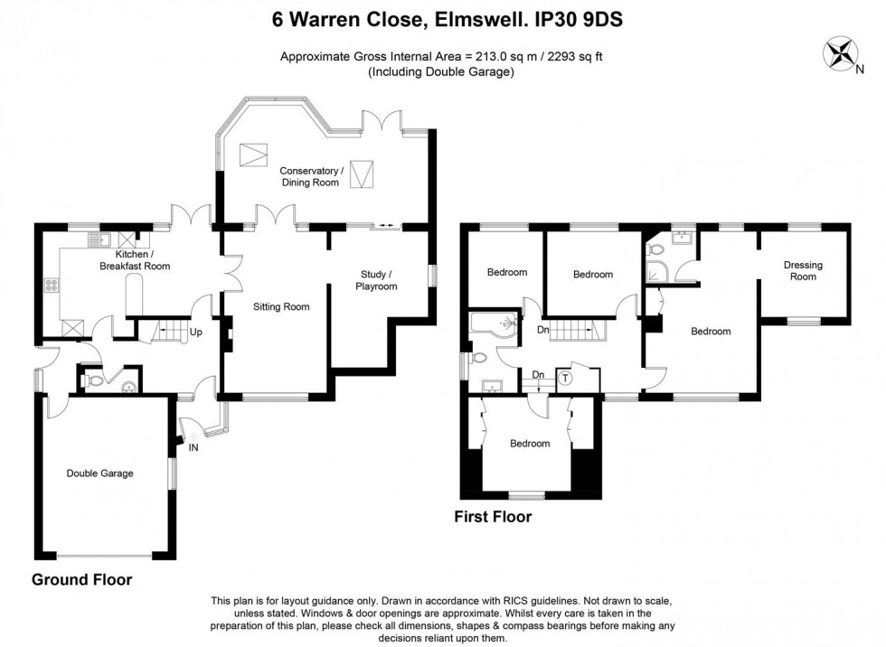 Floorplan for Warren Close, Elmswell, Bury St Edmunds, IP30