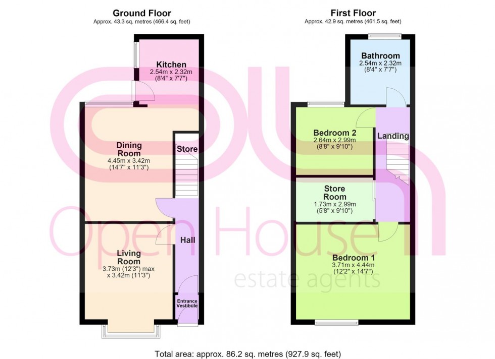 Floorplan for Mellor Grove, Bolton