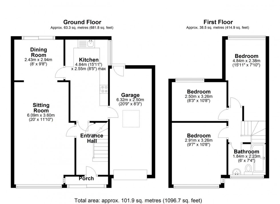 Floorplan for Ronald Drive, Fearnhead, Warrington