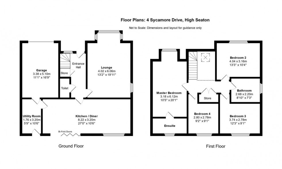 Floorplan for Sycamore Drive, High Seaton, Workington