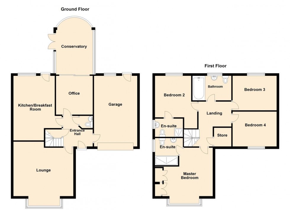 Floorplan for Bluebell Hollow, Walton On The Hill, Stafford