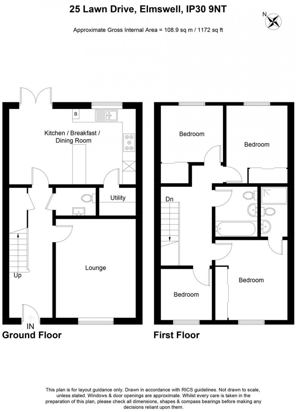 Floorplan for Lawn Drive, Elmswell, Bury St Edmunds, IP30