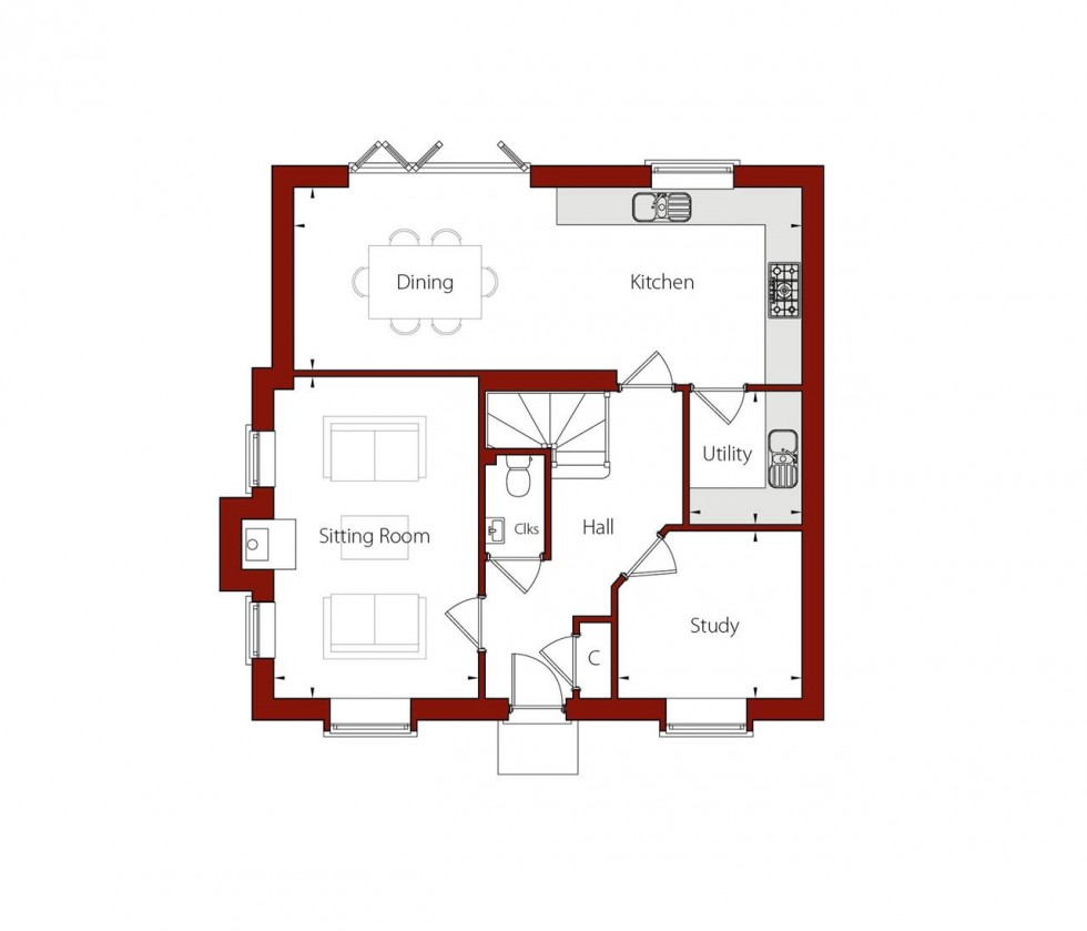 Floorplan for ** NEW HOME - READY NOW! - CALL TO VIEW! ** Plot 3, Springwood Place, Ashfield Road, Elmswell, Bury St Edmunds, IP30 *