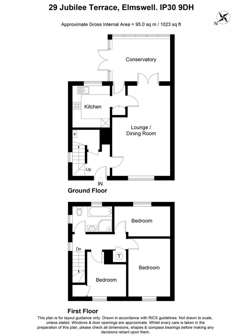 Floorplan for Jubilee Terrace, Elmswell, Bury St Edmunds, IP30