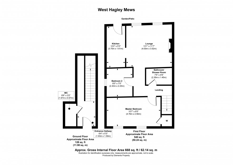 Floorplan for West Hagley Mews, Worcester Road, STOURBRIDGE
